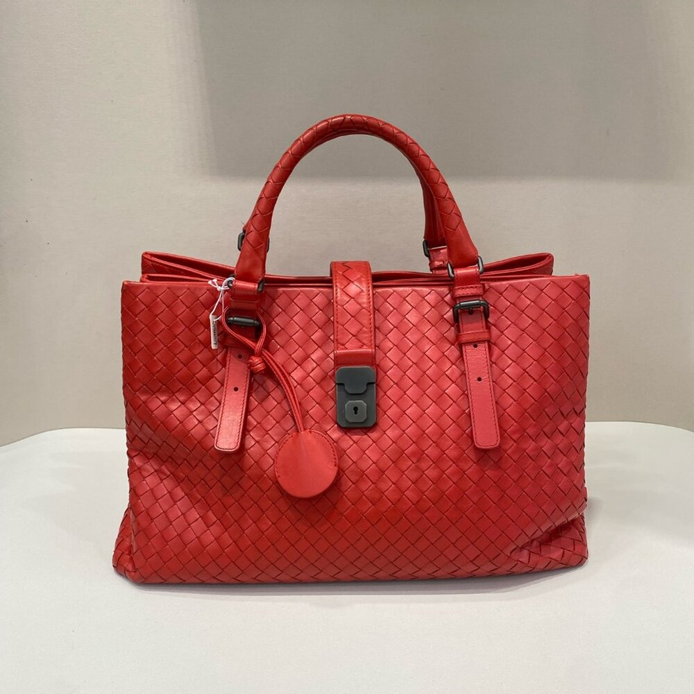 Bottega Veneta Roma Tote | Red Intrecciato Calfskin